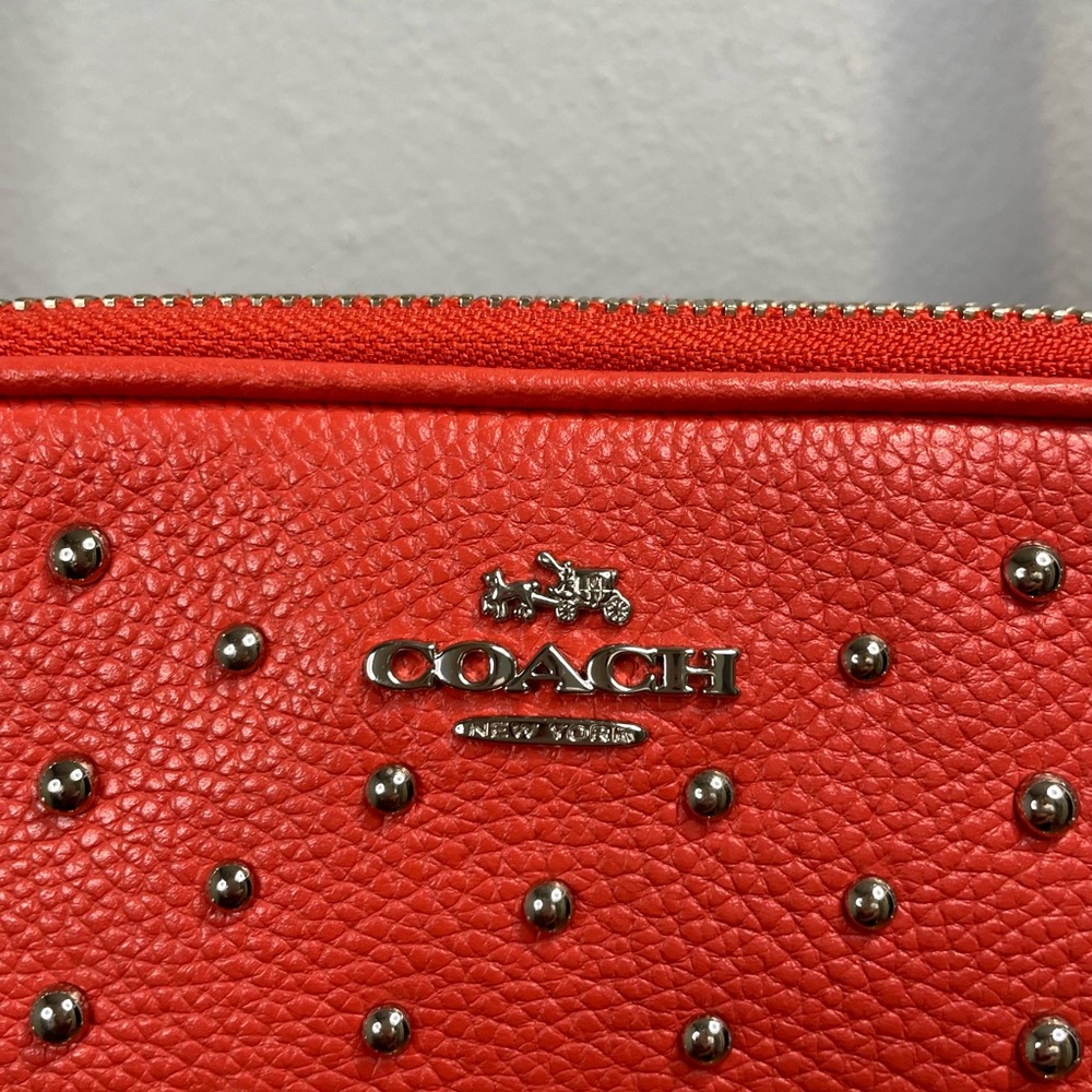 Coach Red Studded Crossbody Bag - Picture 8 of 10
